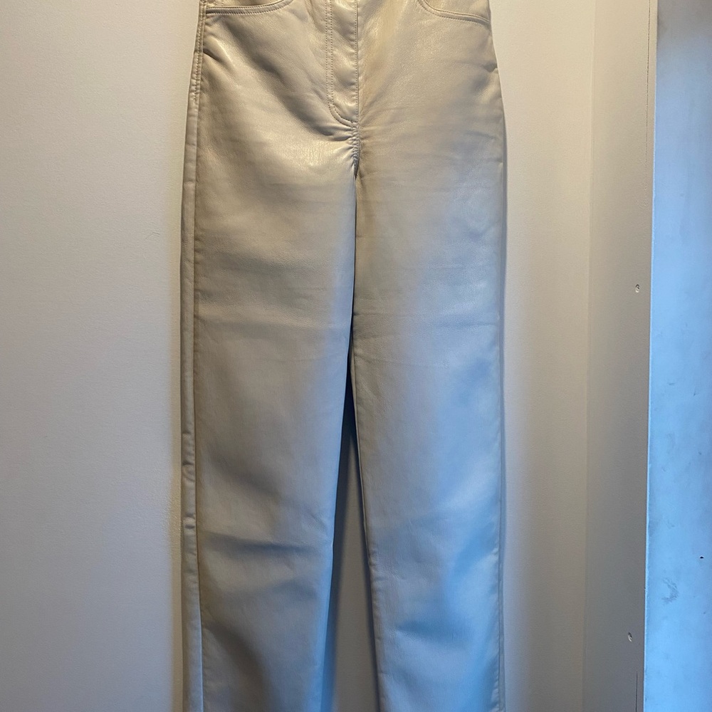 Aritzia Cream Straight Leg Pants